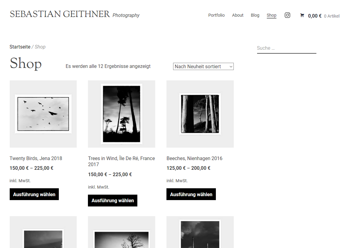 screenshot of the new webshop screenshot of the new webshop